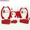 Rodzina Dopasowanie Ubrania Boże Narodzenie Kid Baby Cartoon Romper Mom and Dad Dzieci Rodzina Ubrania Zestaw Piżamy Pijama Navidad Familia 210713