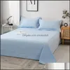 Conjuntos de cama Suprimentos Home Têxteis Jardim Cor de algodão de cor pura, colchões duplos de peça única, camas individuais de dormitório, El pecado