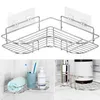 1pc Bathroom Corner Shower Rack Shelf Stainless Steel Triangular Shampoo Soap Storage Shelves WC Kitchen Accessories 211112