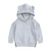 Kind Winter Fleece Hoodie Mädchen Candy Solid Sweatshirts Jungen Cartoon Tier Ohr Kapuzenmantel Große Kinder Herbst Jumper Outdoor Jacken Baby Kinder Kleidung B7853