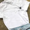 Elimiiya Kadın T Gömlek Arı Nazik Baskı Boy Gevşek Tshirt Yüksek Pamuk Grafik Tişörtleri Tees Kadın T-Shirt Kadınlar 210330 Tops