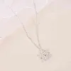 Mode Charms Lady Crystal Snowflake Zircon Flower Christmas Halsband Hängsmycken Smycken för Kvinnor Tröja halsband G1206
