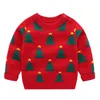 Autumn Winter Baby Boys Girls Kids Cartoon Christmas Pattern Sweater Long Sleeve Knitted s 210429