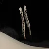 Baumeln Kronleuchter Zirkon Kristall Koreanische Tropfen Ohrringe für Frauen Ketten Lange Quaste Baumeln Anhänger Ohrringe Hochzeiten Partei Schmuck