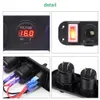 4 في 1 سيارة سجائر أخف الرقمية الرقمية Voltmeter مزدوجة USB شاحن 12V المقبس المقبس مقاومة للماء مع Rocker Switch3104667