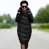 Kvinnors dunjacka Vinter lång Tjockning Storlek 10XL Fashion High Quality Brand Coat Black Red Navy Blue 210923