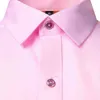 Розовые мужские рубашки с длинным рукавом бамбуковая пуговица волокна вниз мужчина повседневная слабая не железная уход без ухода за морщин бесплатно мужчина 210809