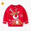 christmas kids knit pullover Autumn winter children Xmas elk knitting jumper boys girls cotton wool cartoon casual sweater tops S1764