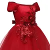 Elegant Dress Evening Ball Gown Kids Princess First Communion Teenager Rose