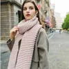 Wool knitting pink black khaki Women 's wool knitted Candy colors scarves Soft Comfortable thick warm Handmade scarf