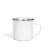 12oz Sublimations-Emaille-Tasse, wärmeübertragungs-emaillierte Becher mit Griff, 350 ml, leere, weiße, sublimierte Kaffeetassen