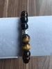 8 мм черный браслет желтый тигр пряди глаз натуральный камень мода браслеты для женщин и мужчин молитвенная йога