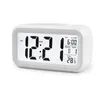 Smart Mute Wekker LCD Smart Temperatuur Schattig Lichtgevoelig Nachtkastje Digitale Alarmen Klokken Snooze Nachtlampje Kalender WH0046