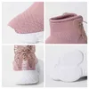 Sneaker casual per bambini Bambini Boy Baby Knit Maglia traspirante Calzino leggero Stivali Bow Girls Scarpe sportive con fondo morbido antiscivolo 210329