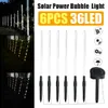 6 stks Solar Powered 36led Ground Lawn Light Tuin Landschap Outdoor Yard Lamp Woondecoratie - Warm Wit