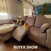 2-3 Seater All-inclusive Recliner Sofa Cover Non-slip Massage Sofa Cover Elastic Recliner Case Suede Couch Relax Armchair Cover 211102