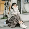Jupes taille haute Plaid femme Saias coréen Ulzzang Streetwear élégant Long japonais Harajuku automne hiver femmes jupe Midi