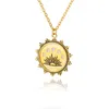 Pendentif colliers doré cuivre acier inoxydable lever du soleil collier creux pour les femmes tendance pendentifs femme bijoux Collar9857088