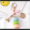 Nyckelringar Aessory Aron Cake Chain Fashion Cute Keychain Bag Charm Car Key Ring Wedding Party Gift Jycken för kvinnor Män 1142 Q2 Drop Deliv