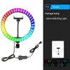 10 "RGB LED Bague Lumière Selfie Éclairage photographique Lampe de bague colorée Dimmable avec support de contrôle pour Tiktok YouTube Vlog Live