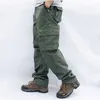 Mäns Overaller Lastbyxor Multi Fickor Militär Taktiskt arbete Casual Pants Pantalon Hombre Streetwear Army Rakbyxor 210714
