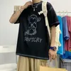 Män Harajuku Hip Hop Printed T-shirts Par Streetwear Causal Short Sleeve Toppar Tees