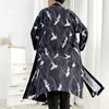 Hawaiian skjorta män kläder japanska streetwear lång kinesisk manlig cool blus kimono cardigan zz2003 210721