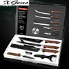 Keukenmessen set chef -kok messen 6 sets roestvrijstalen gesmede keuken messen schaar peeler chef slicer paring mes cadeau case3099528