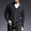 Fashion Brand Sweater Man Cardigan Thick Slim Fit Jumpers Knitwear High Quality Autumn Korean Style Casual Mens Clothes 210813