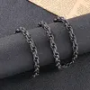 20-32'' 8mm Black Stainless Steel Hip-Hop Twist Chain Necklace Link For Mens Boys XMAS Birthday Gifts