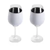 Caja de manija para bebidas Sublimación en blanco 10 oz 12 oz Vaso de copa de vino Neopreno Funda aislante Funda para adornos de bricolaje Boda Navidad Fiesta de Halloween