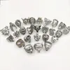 Fashion 20/30/50/100pcs animal head ring Gothic style Punk Tough Guy vintage mix metal band fit Men and Women Jewelry Gift Cluster rings