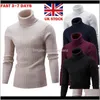 Sweaters Kleding Apparel Drop Levering 2021 UK Heren Winter Warm Gebreide Hoge Roll Turtle Neck Pullover Sweater Jumper Tops ERURO