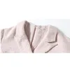 Women Tweed Notched Long Sleeve Double Breasted Pleated Slim Mini Dress Autumn And Winter Lady Vestido Da Festa 210520