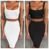 Bandage Jurk Sets Zomer Dames Lila Paars 2 Stuk Sets Womens Outfits Verjaardag Tweedelige Jurk Sets Bodycon Club Party 210608