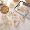Vintage Gold Color Metal Geometric Hair Claw Clamps For Women Star Shell Hollow Crab Clip 2021 Fashion Accessorie Clips & Barrette316i