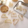 Vintage Gold Color Metal Geometric Hair Claw Clamps for Women Star Shell Hollow Crab Clip 2021 Fashion Accessorie Clips Barrette333U