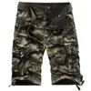 Darphinkasa Homens Carga Shorts Casuais Loose Algodão Militar Militars Camuflagem Tie-Tinge Plus Size 210714