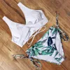 Kravat boya bikini yüksek bel itme leopar elastik bant mayo seksi biquini ayarlanabilir kayış mayo kadınlar ile 210722