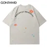 T-Shirts Hip Hop Glitter Lettres Imprimer T-shirts Streetwear Harajuku Mode Casual Lâche Coton À Manches Courtes T-shirts Tops 210602