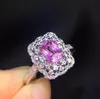 Klusterringar D530 Sapphire Ring 1.14ct Real Pure 18 K Natural Pink Padparadscha Ädelstenar Guld Diamanter Stone Kvinna