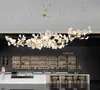 Light luxury Pendant Lamps Gold Branches Chandeliers With Porcelain Leaves Chandelier Interior Home Decor Lustre drawing room