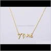 Hanger hangers sieraden druppel levering 2021 10 stks goud sier sier mevrouw klein gestempeld woord initiële ketting eenvoudige liefde alfabet letter nek