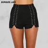 Women's Shorts BONGOR LUSS 2021 Women Autumn Winter Sexy High Quality Lace Up Suede Leather Casual Mujer Ladies