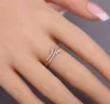 Women Small and Exquisite 925 Sterling Silver Band Rings Color MorningStar Bright Diamonds Thin Party Courtship Proposal Jewelry