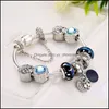 Bedelarmbanden sieraden ontwerper pannen bracelet blauw sterrenhemel glazen kraal high fashion pandorara pl lady bnangles dames drop levering 2021 fn