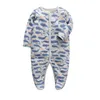 2020 Nya Babies Romper Nyfödda Baby Boys Girls Sleepers Pyjamas 3m -12 m Månader Jumpsuit Spädbarn Långärmad Kläder G1221