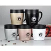 330ML Office Travel Coffee Cup Thermos Stainless Steel Coffee Mug Insulated Water Cups Tumbler With Handle lid and Mixing Spoon 210809