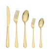 Flatware Sets Gold silver stainless steel food grade silverware cutlery set utensils include knife fork spoon teaspoon
