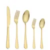 Flatware Sets Gold silver stainless steel food grade silverware cutlery set utensils include knife fork spoon teaspoon